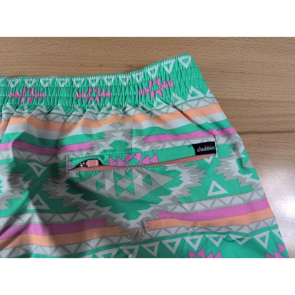 Chubbies Swim Trunks Men 2XL Aztec Retro Geometric Print Lined
